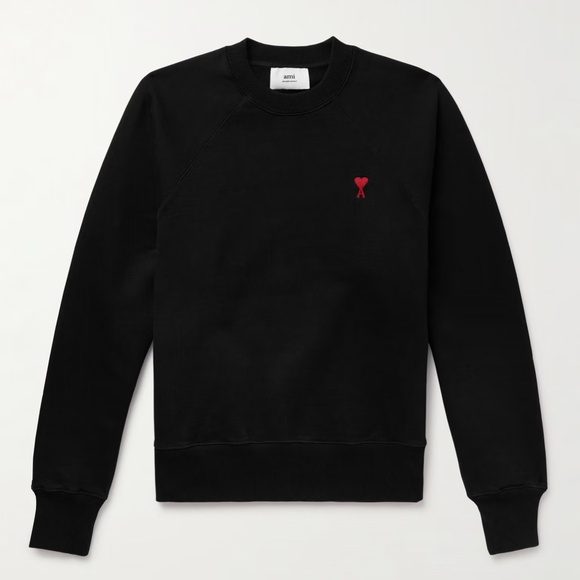 Ami Paris Ami De Coeur Sweatshirt Black Men New